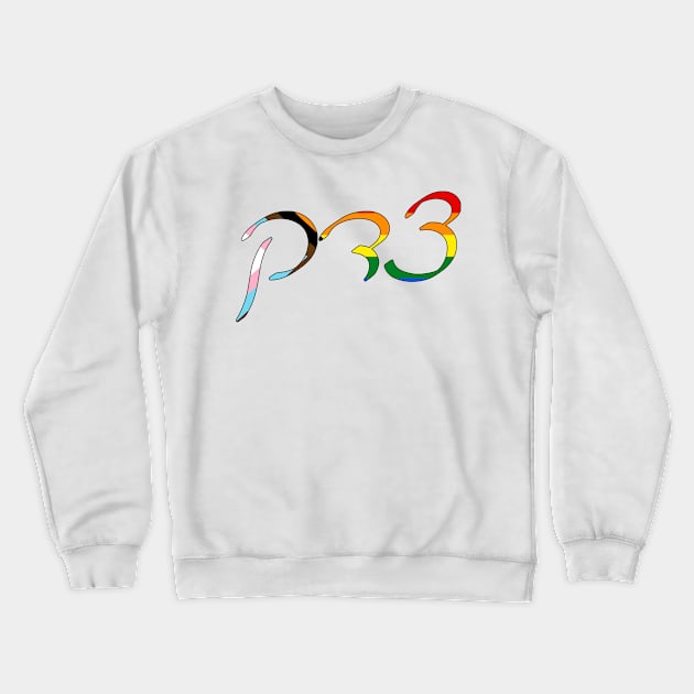 Tsedek - Justice (Ashkenazi cursive, Progress Pride colors) Crewneck Sweatshirt by dikleyt